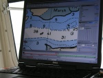 Survey screen - software is Hypack hydrographic survey program.