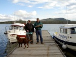 Jody and Jay with Annie and another fish caught off the Eagle Bay Dock