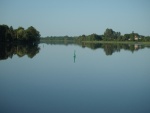 Calm on the Rideau canal day 3.  Quite shallow so channel markers show where to go in many places. 5 - 30 ft.  mostly less than 10