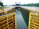 P1000462 water levels equal doors open and boat moves to the next lock