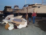 Starboard view with debris field