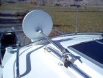 TV antenna in lowered position