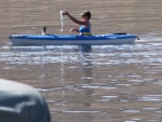 Toni catches a Striper, Oak Canyon