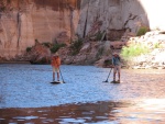 Jan and Rick on their paddle boards