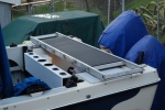 Finished platform with spring locks and black starboard insert table

Plan to add quick attach for large cooler