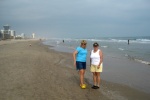 Joan and Dixie on the beach