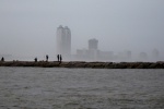 silhouettes on the jetties