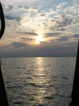 Anchored in the north end of Lake St. Clair watching the sun set.