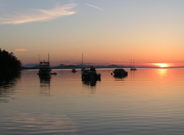 (Pat Anderson) Setting Sun at Cabbage Island, Gulf Islands, BC