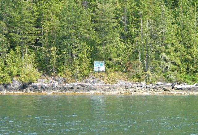 'Street sign' in the bush, Broughtons, BC
