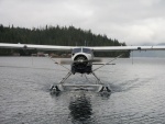 Float plane arriving at Shawl Bay