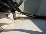 drilled hole on vertical side of plate for drain hole to match up with boats motor well scupper. Getting the correct angle was a pain to get plate to sit level while getting tight to the transom. When the boat is in the water and loaded the plate seems to be parallel with the water
