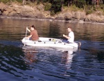 Lydia and Conor in Dinghy at Clark Island 8-13-06