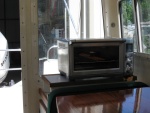Aft/port with very nice Breville toaster oven.