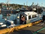 Cooking dinner on the Hoonah, Alaska harbor transient dock