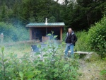 Jay in front of the Bohemia shelter