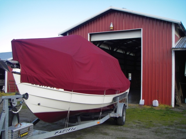 The color matched, winter storage.  Great hide-away.  Leaving the cover on, even in the barn, sure keep the boat cleaner.