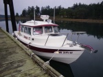 Mystery Bay flat light.  Soft flash fill. Just another boat at the dock -- No Way!!! 