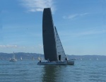 An awesom catamaran racing in the Richmond Yacht Club Great Pumpkin Regatta