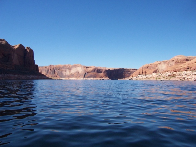 Looking down the lake where the Escalante River Arm enters the lake 9/24