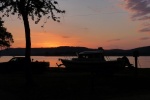 Sunrise camped alongside the Mississippi River south of Dubuque, Iowa.  River low, fields dieing due to drout.  