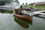 The owner of a steam boat needed to go to the bank in a town about 10 miles away.  So, he spent 20 minutes to fired up the boiler, another 20 to launch it (lots of talk with on-lookers). A half hour on the canal.  Ten minutes in the bank, 20 minutes getting ice cream cones, and then back to the marina.  He knows how to set priorities.