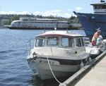 Daydream at Ivar's Salmon House Dock, Lake Union, Kalakala in Background, 4-27-03