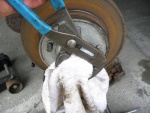 Use a cloth to reduce gouging of aluminum.