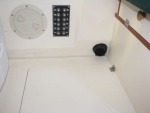 Hot air outlet at helm footrest, can be directed into berth area