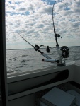 (Not For Hire) Starboard downrigger with three rod holders.