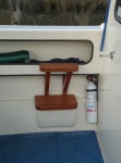 These steps along with a zipper on the Bimini made boarding a breeze.  It may be the most useful thing I have done to the boat.