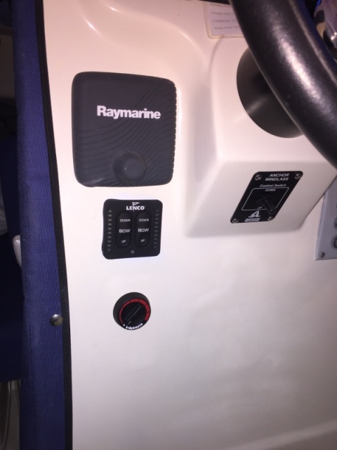 Rheostat located just below trim tab switches