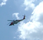 CG HH60 helicopter overflight for Potato festival