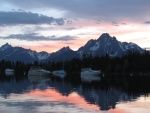 sunset shot of the Tetons, Jackson Lake August 2011