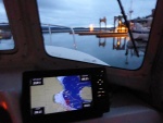 Leaving the dock before sunrise on Monday morning