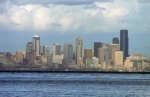 (Pat Anderson) Seattle Skyline from Blakely Harbor, Bainbridge Island 4-21-06