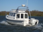 Steve (sea spray) running in the lee in Franks tract near Rio vista