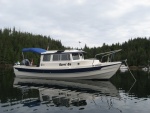 anchored in Waddington Bay Broughton Archipeligo July 4th 2011