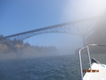 Deception Pass, fog slowly lifting.