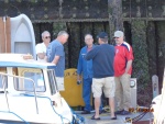 Early Friday morning, guy talk on the dock.