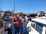 July 11, 2014, Christening of the R-Matey. Joe, Barry and Ruthie