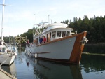 Gorgeous commercial style yacht at Thetis Island went out twice a day to set prawn traps.  