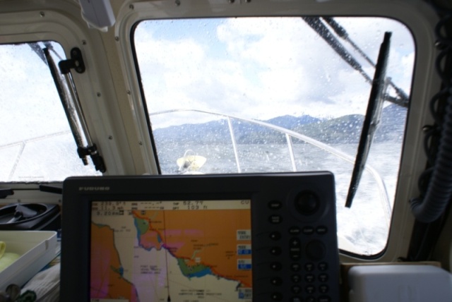 Hood Canal, Apr 30 - May 04, 2012 013 Crossing the mouth of Dabob Bay.  Pretty good chop into the port bow.