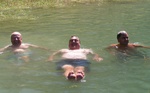 (Pat Anderson) Bill (Halcyon), Pat (Daydream) and Chris (Rana Verde) cooling off.