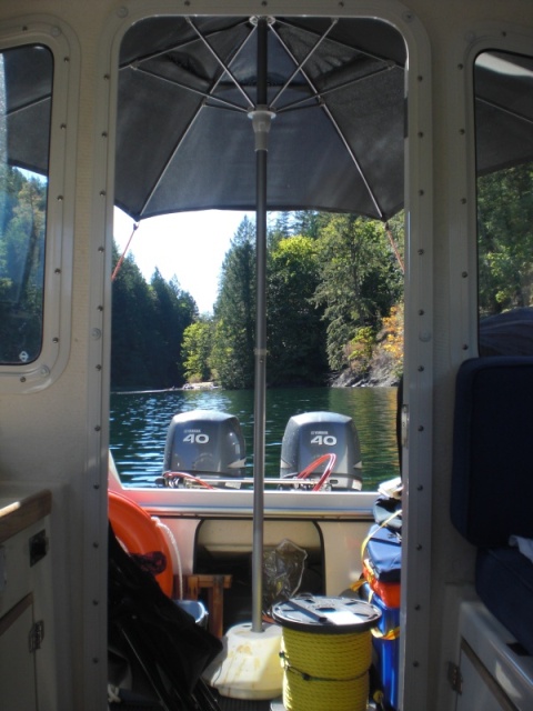 Anchored at the head of Roscoe Bay.