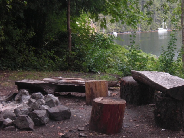 Campsite, NE corner, Tenedos Bay.  You can just see Nomad tied stern to.