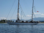 Navy tall ship Oriole coming past us on way in to Comox BC