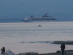 Celebrity cruise ship approaching middlenatch island