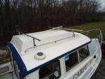 Roof rack using Taylor rail-mount flag pole sockets on Carpy.