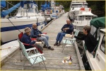 Chatterbox Falls -  Bill/El, George/Penny +Casey. Folks on bigger boats were saying: why aren't WE on the dock having breakfast?? 
